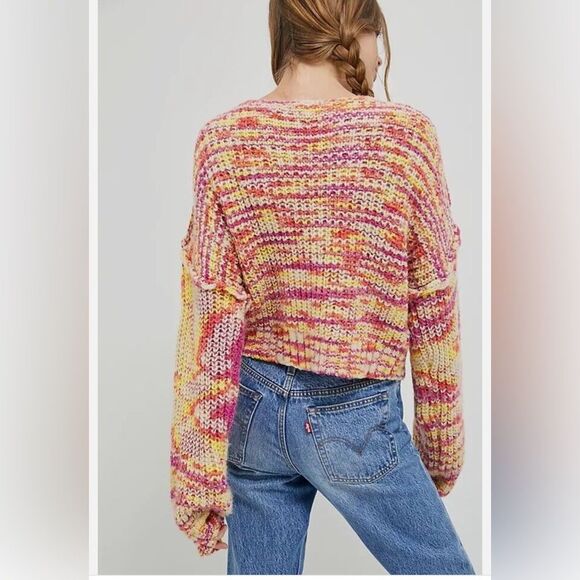 Anthropologie Flat Line Striped Savannah V-Neck Sweater size XS - Picture 5 of 11